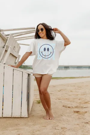 ALL SMILES AT THE LAKE OVERSIZED VINTAGE WASH TEE