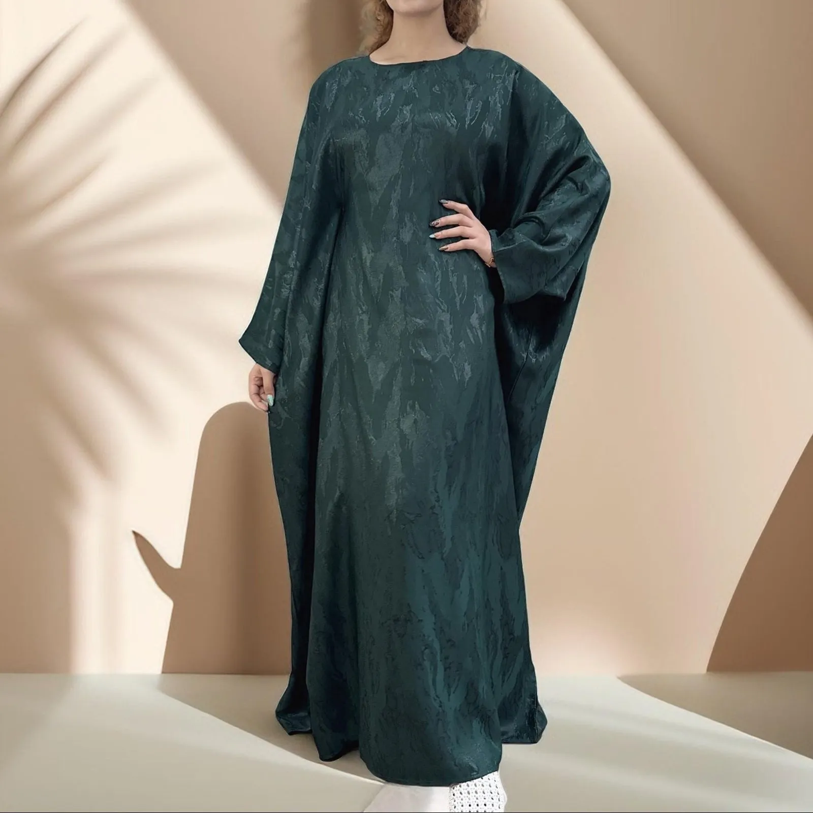 Alyaa Butterfly Satin Kaftan