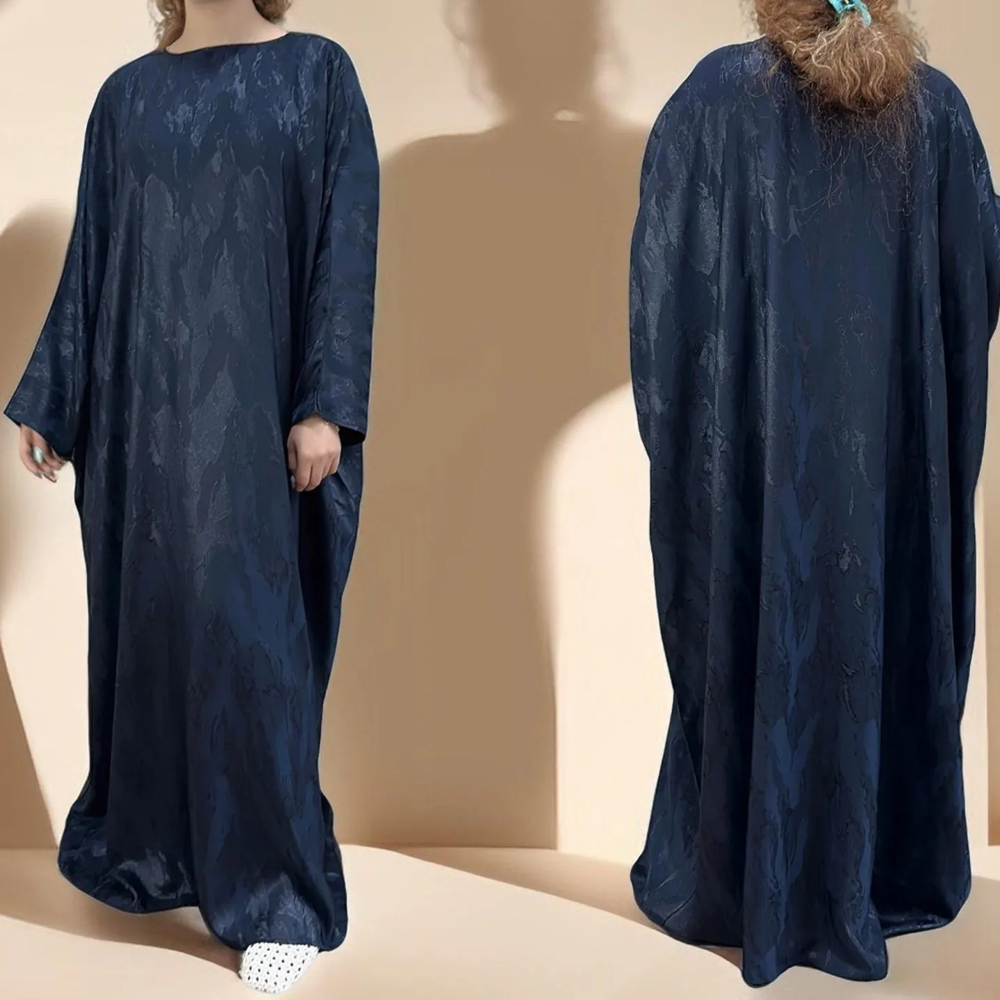 Alyaa Butterfly Satin Kaftan