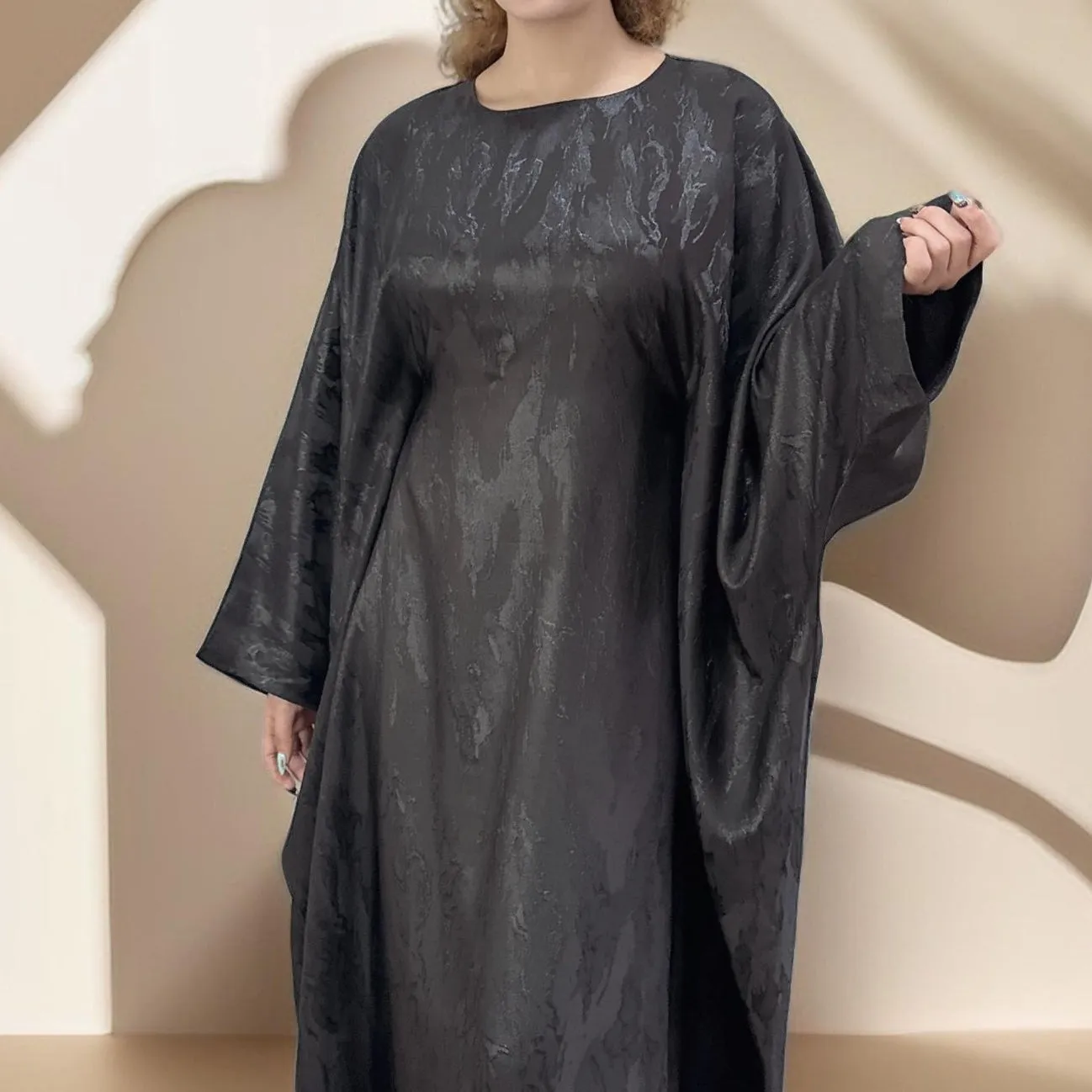 Alyaa Butterfly Satin Kaftan