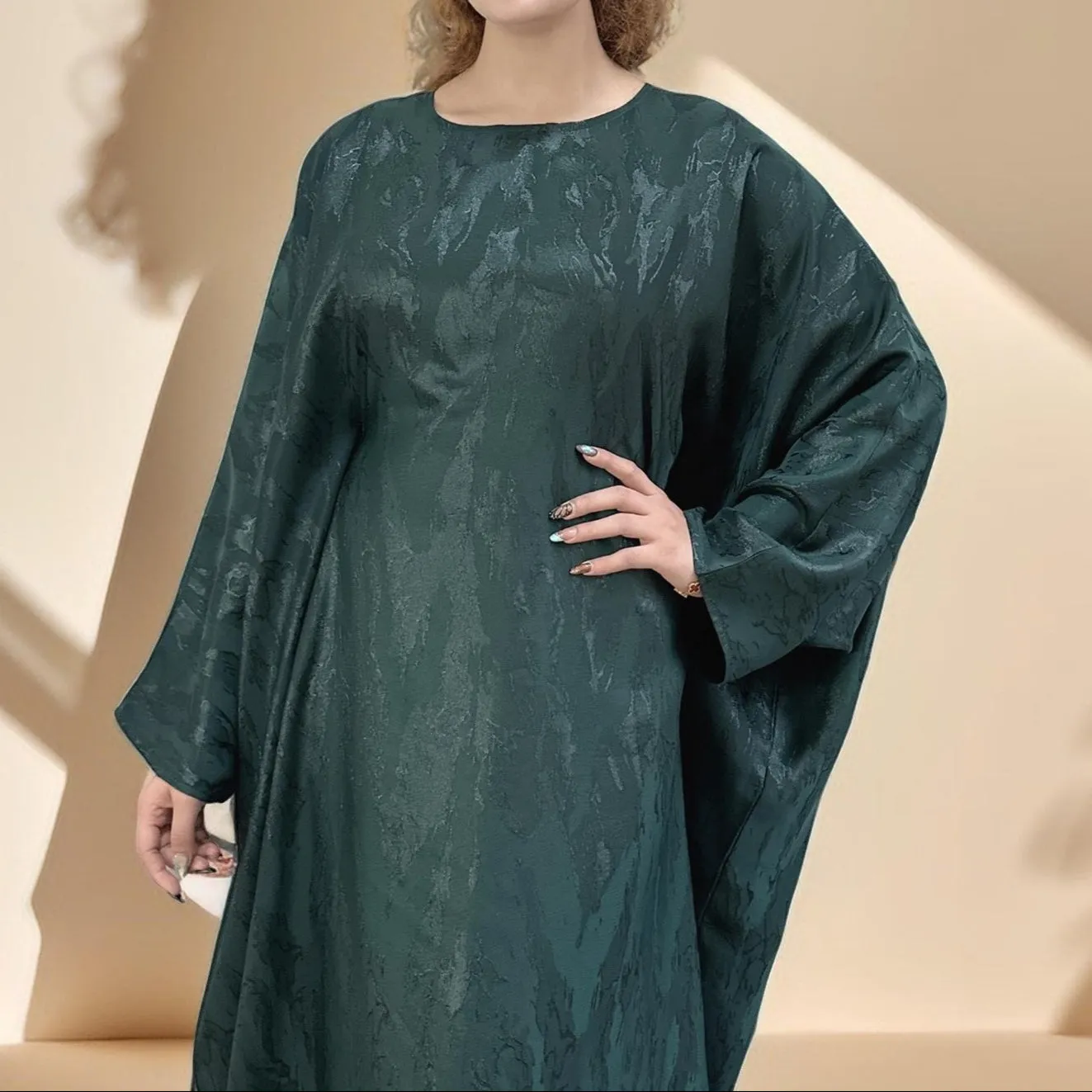 Alyaa Butterfly Satin Kaftan