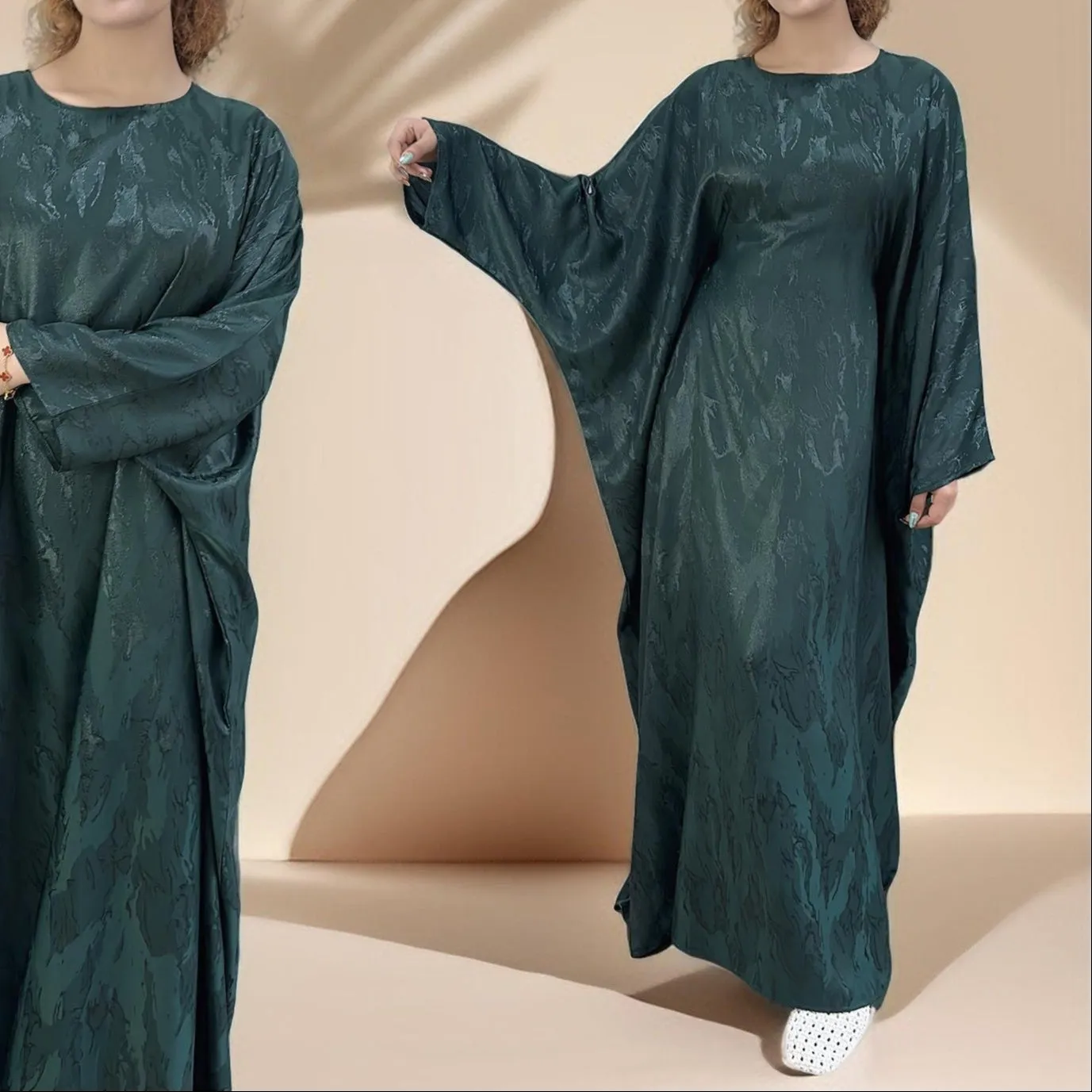 Alyaa Butterfly Satin Kaftan