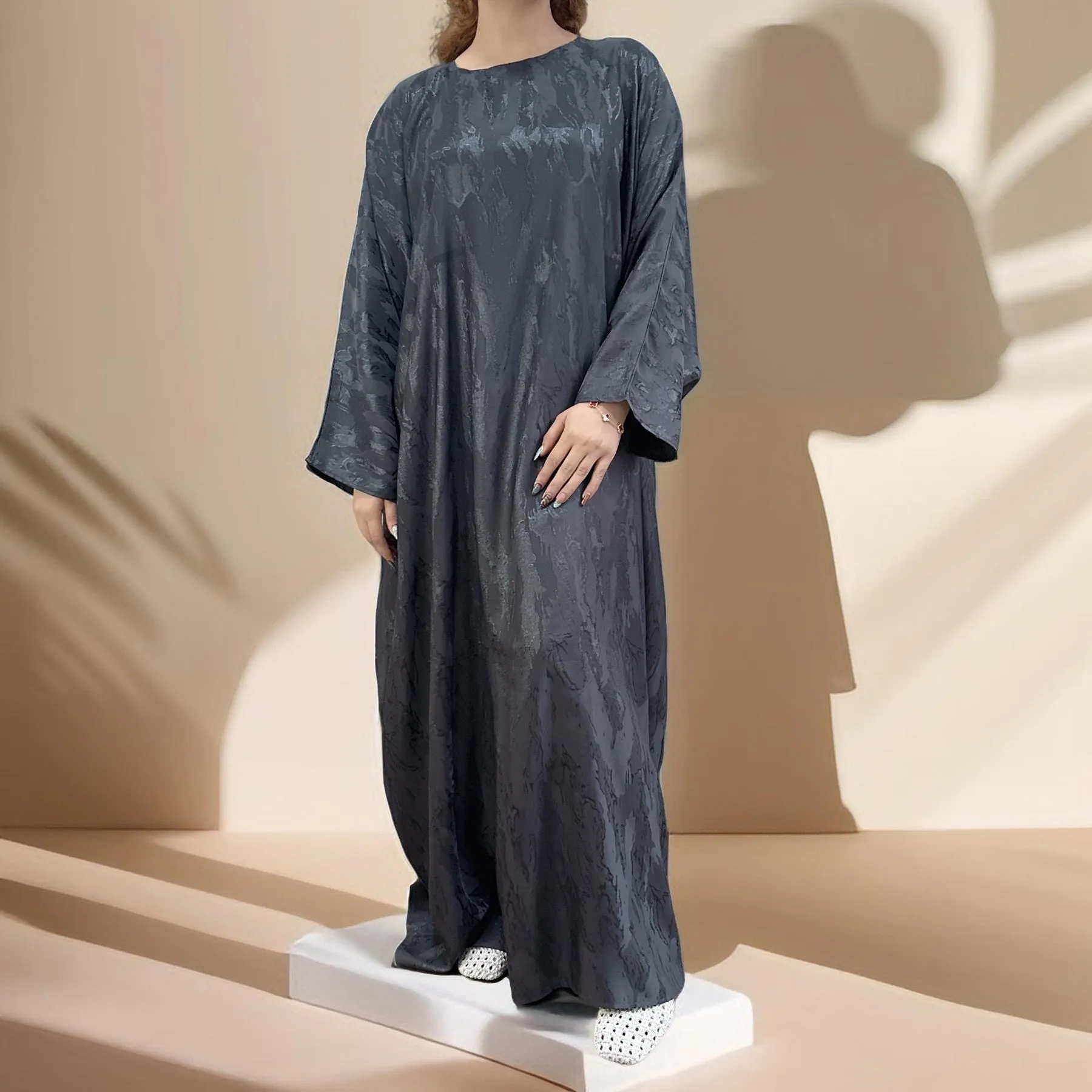 Alyaa Butterfly Satin Kaftan