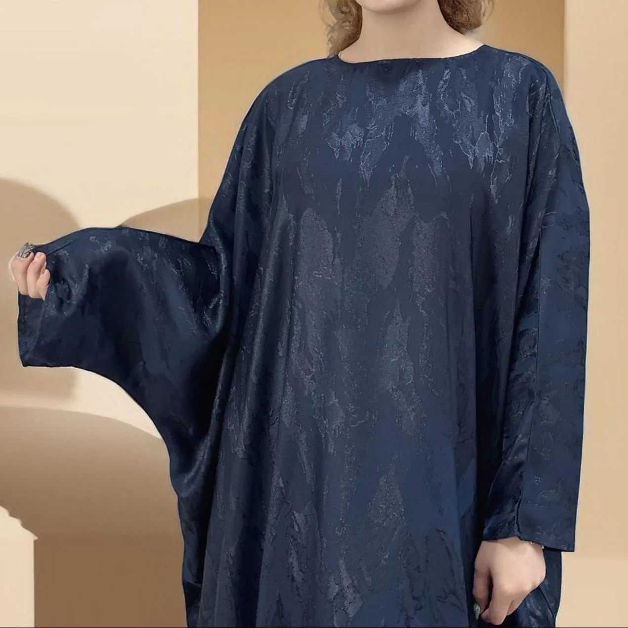 Alyaa Butterfly Satin Kaftan