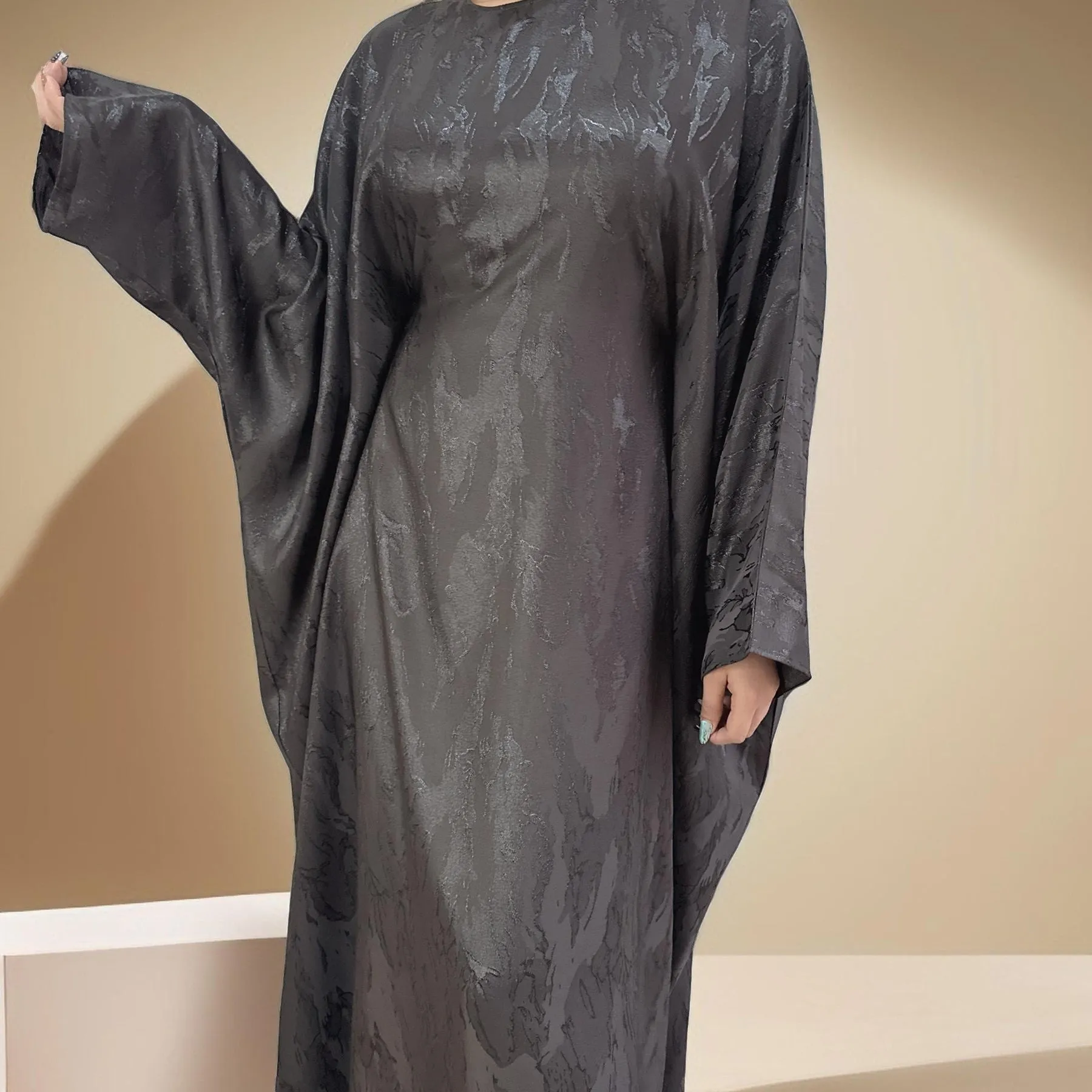 Alyaa Butterfly Satin Kaftan