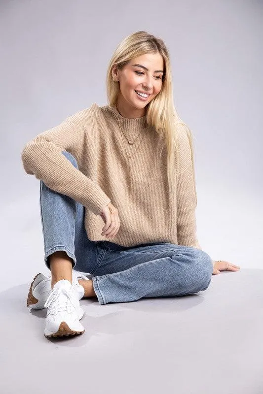 Ambiance Apparel Mock Neck Pullover