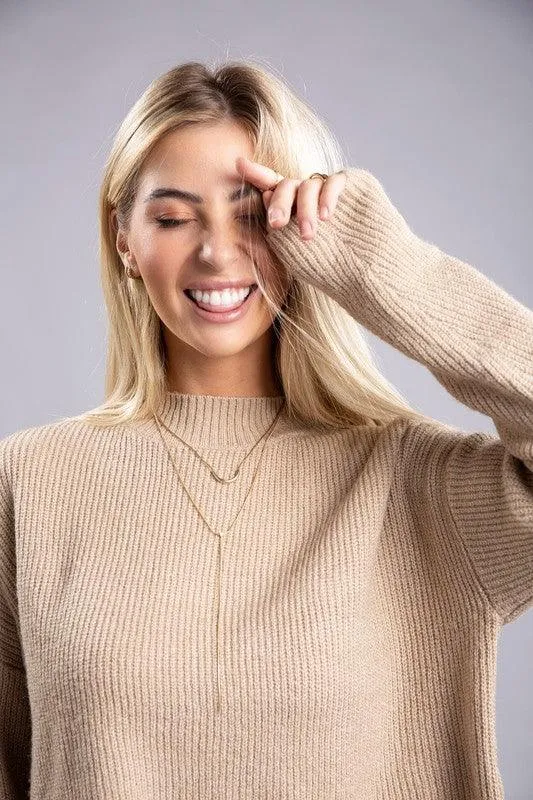 Ambiance Apparel Mock Neck Pullover