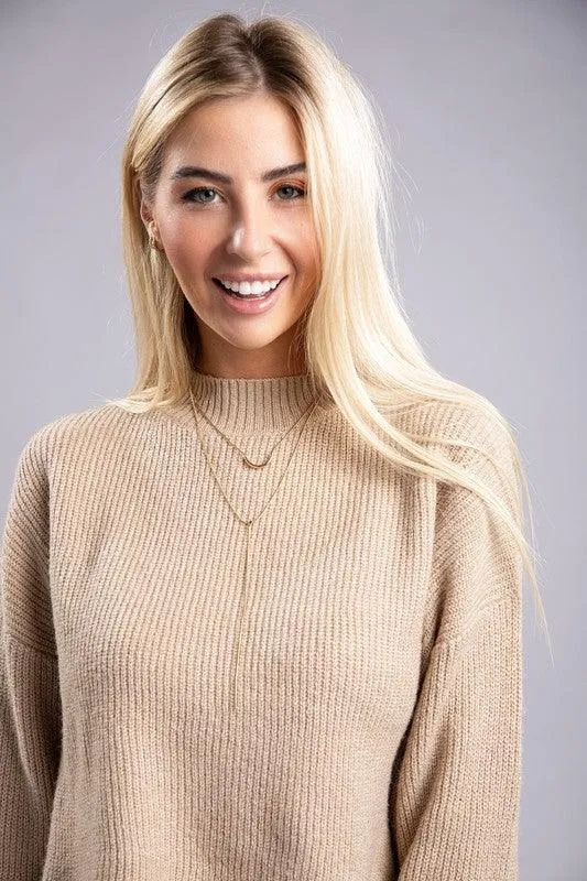 Ambiance Apparel Mock Neck Pullover