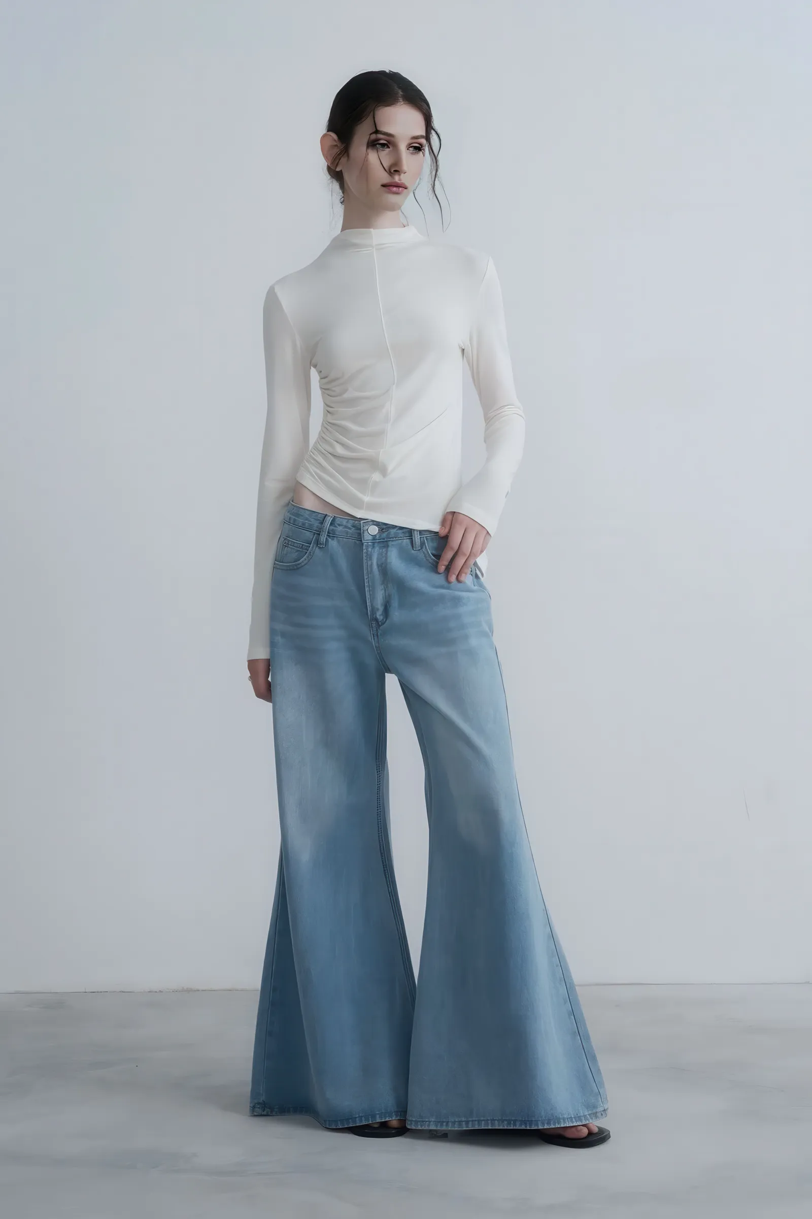 American Casual High-Waisted Flare Jeans