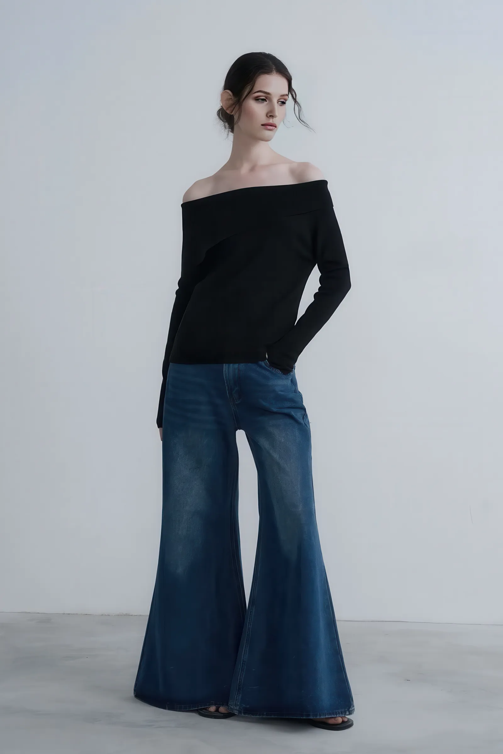 American Casual High-Waisted Flare Jeans