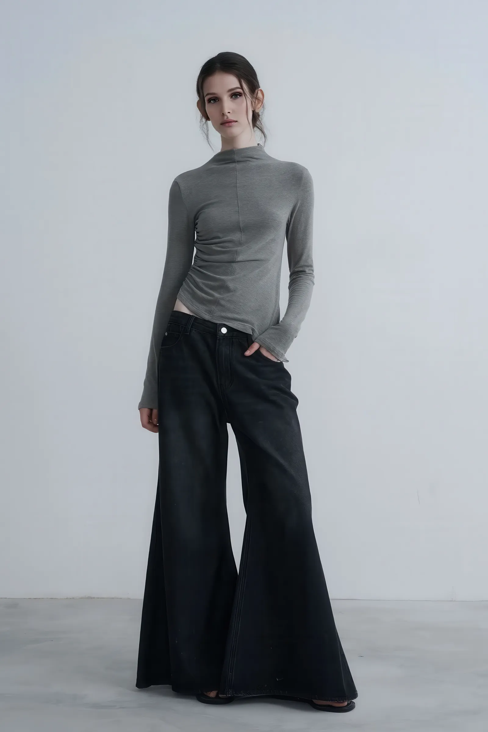American Casual High-Waisted Flare Jeans