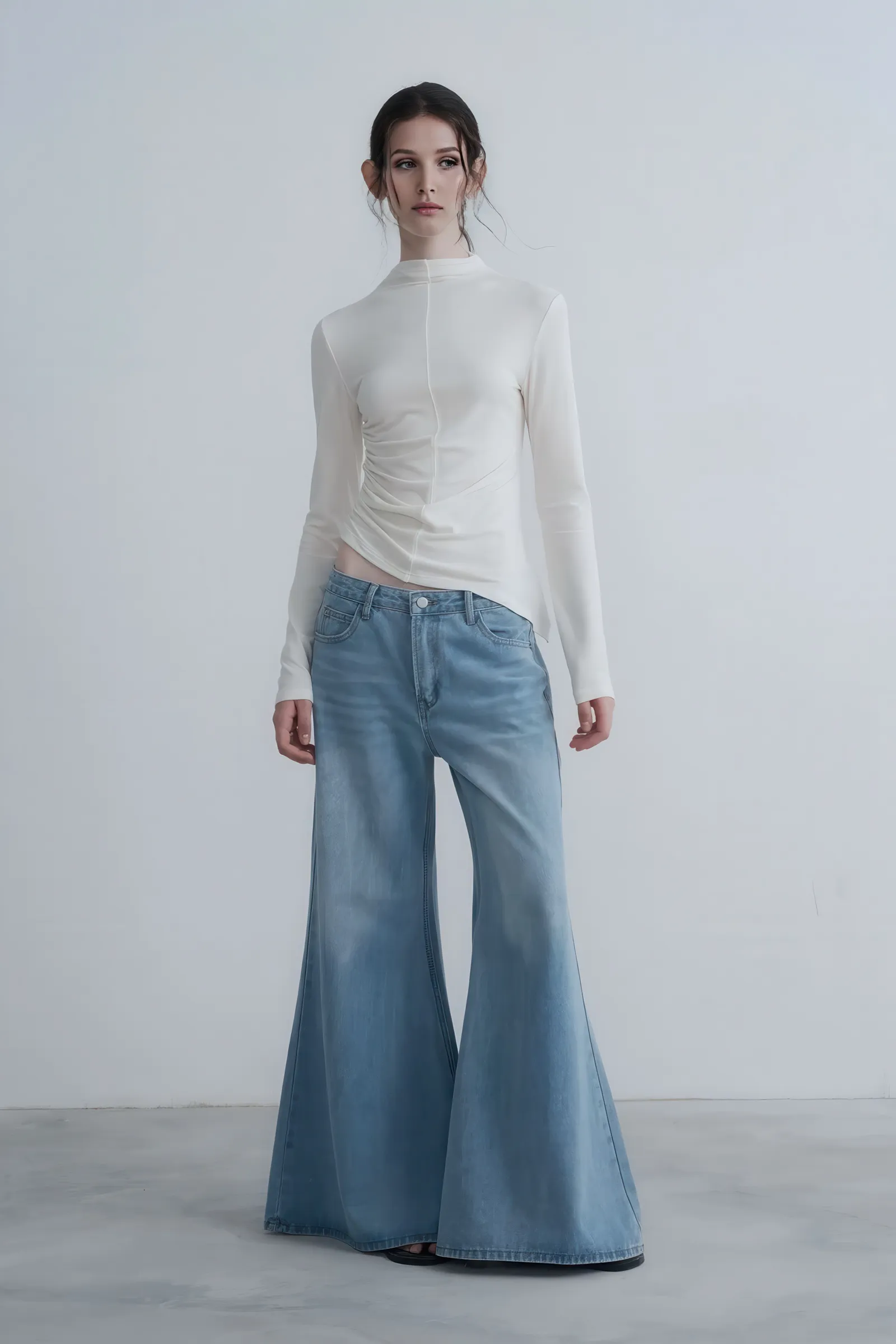 American Casual High-Waisted Flare Jeans