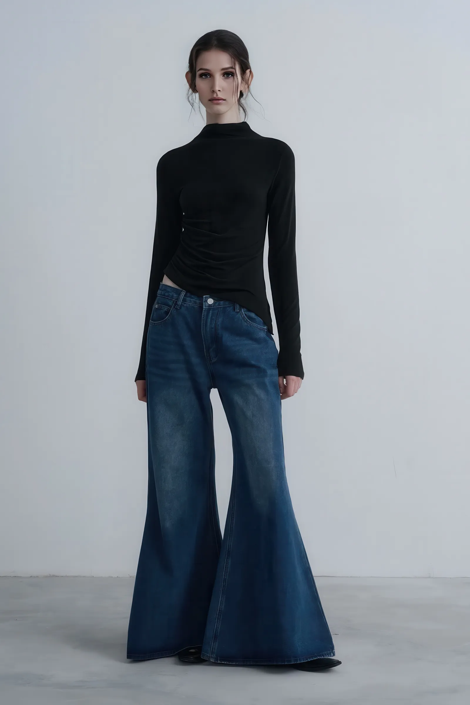 American Casual High-Waisted Flare Jeans