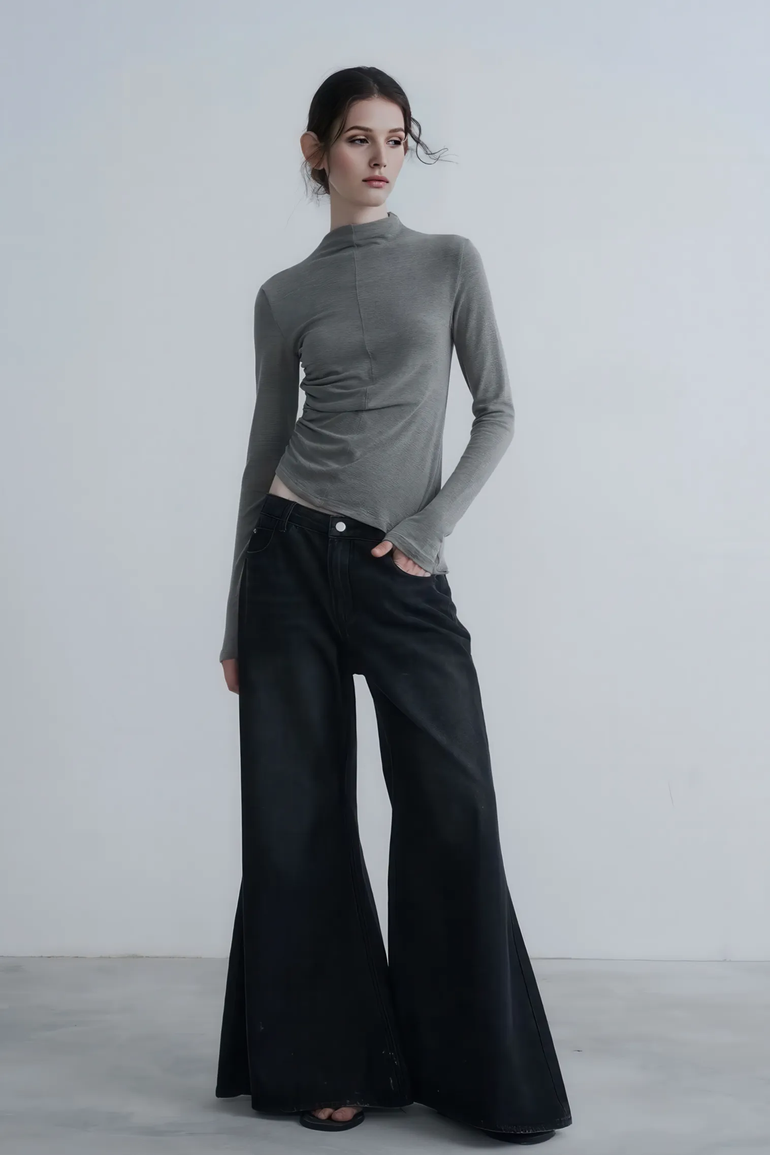 American Casual High-Waisted Flare Jeans