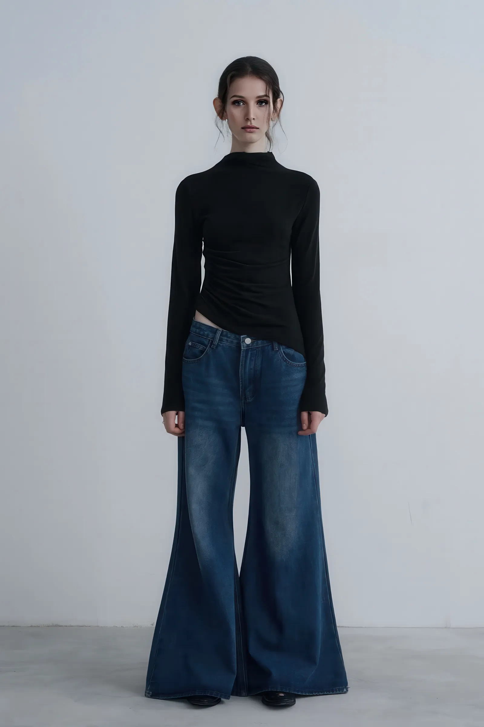 American Casual High-Waisted Flare Jeans