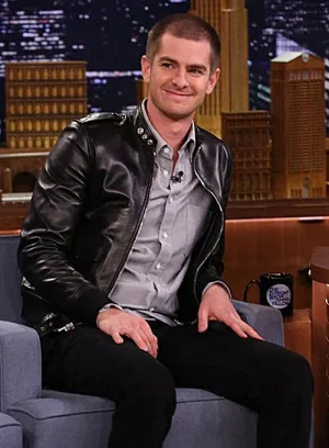 ANDREW GARFIELD THE TONIGHT SHOW LEATHER JACKET