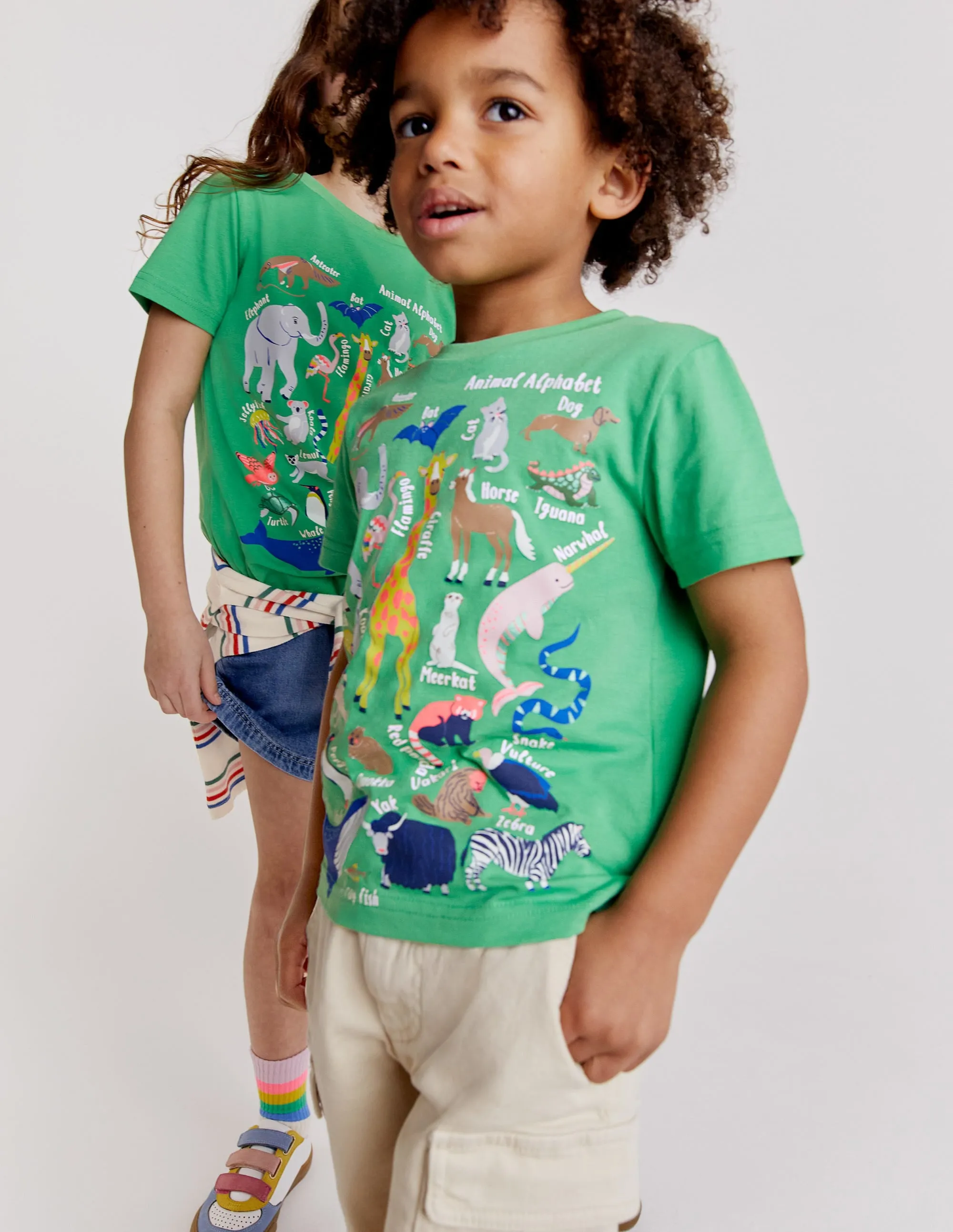 Animal Education T-shirt-Aloe Green Animal Alphabet