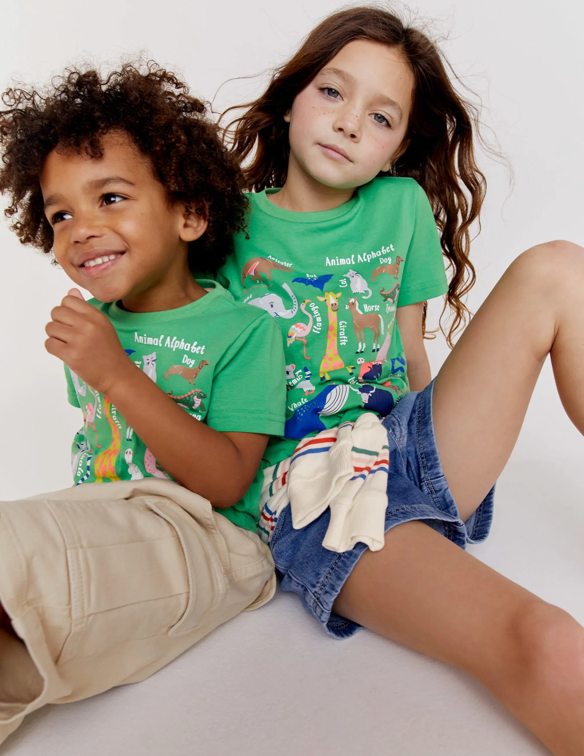 Animal Education T-shirt-Aloe Green Animal Alphabet