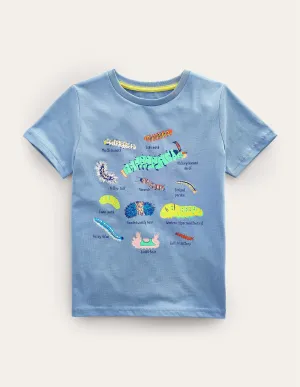 Animal Education T-shirt-Pebble Blue Insects