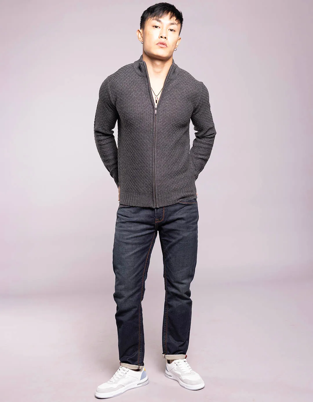 Anthra High Neck Pullover Sweater