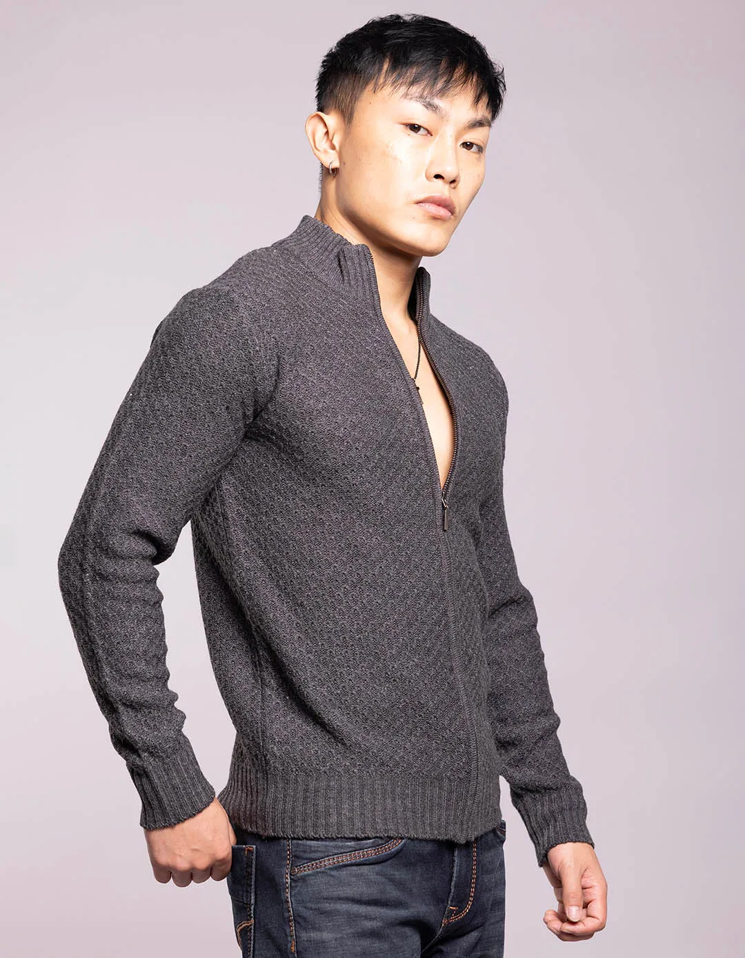Anthra High Neck Pullover Sweater