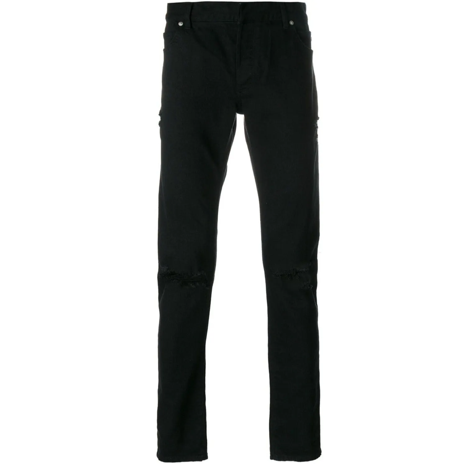 Balmain Slim Fit Ripped Black Jeans