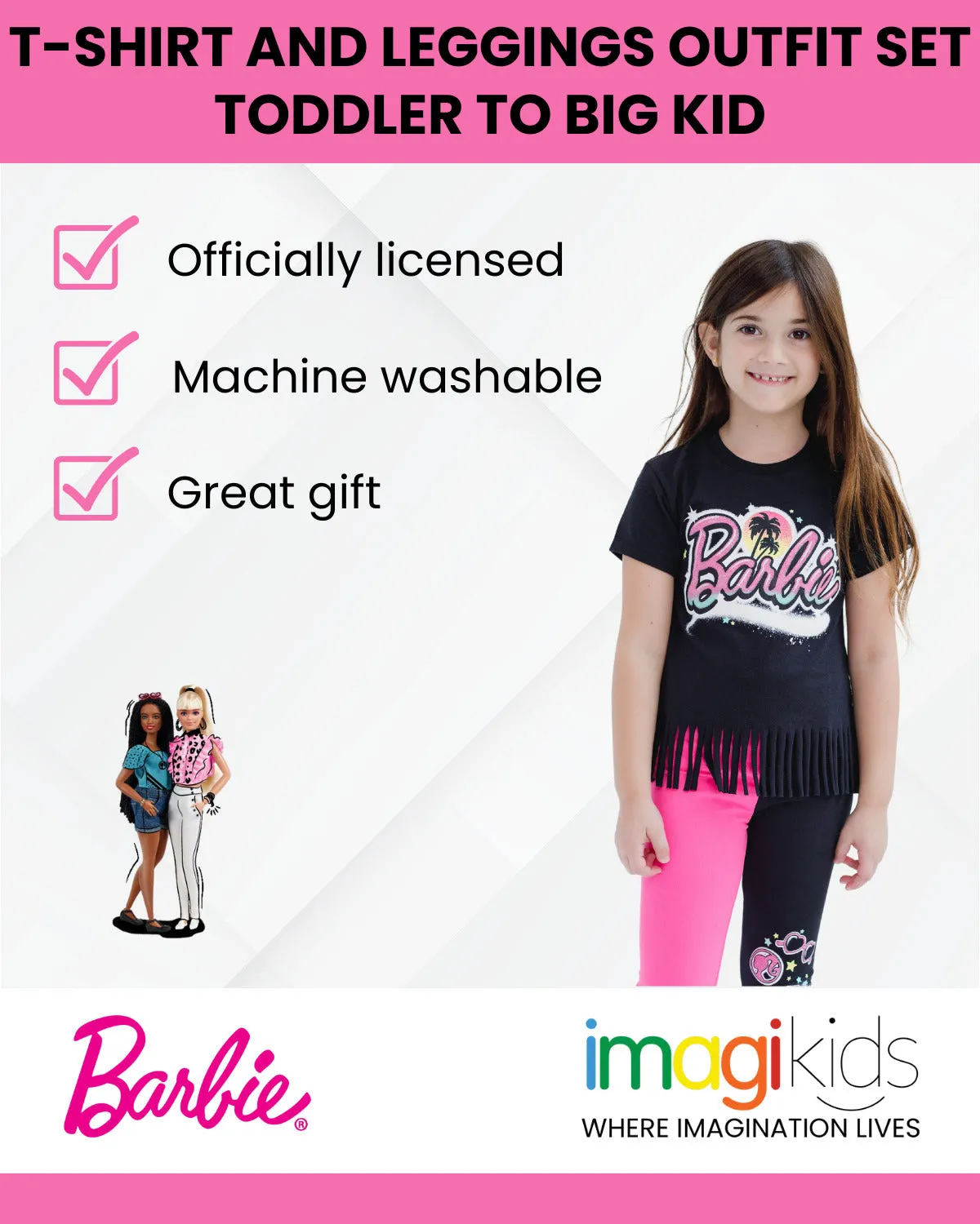 Barbie T-Shirt and Leggings Outfit Set Airbrush Art