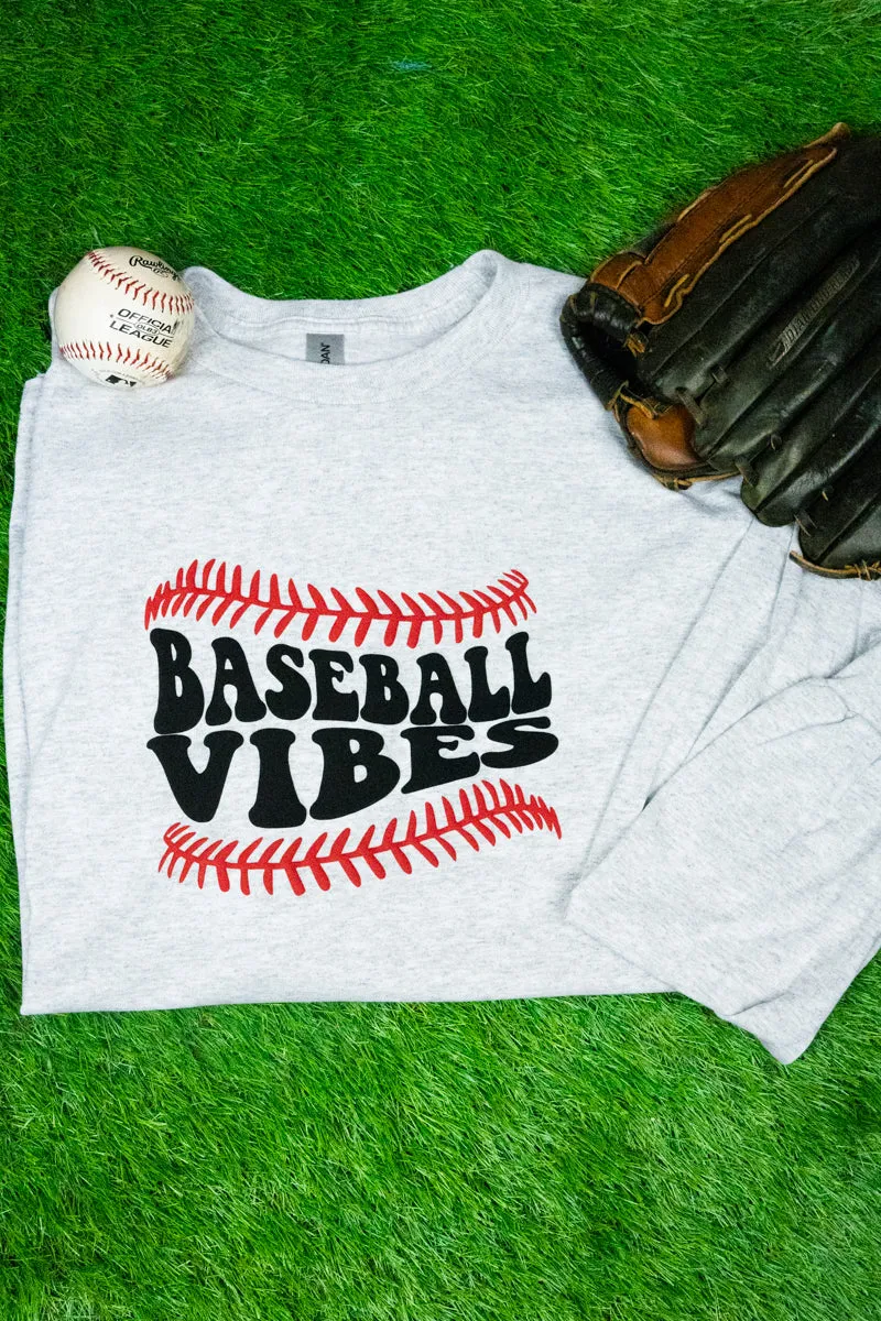 Baseball Vibes Puff Vinyl Unisex Dri-Power Long-Sleeve 50/50 Tee