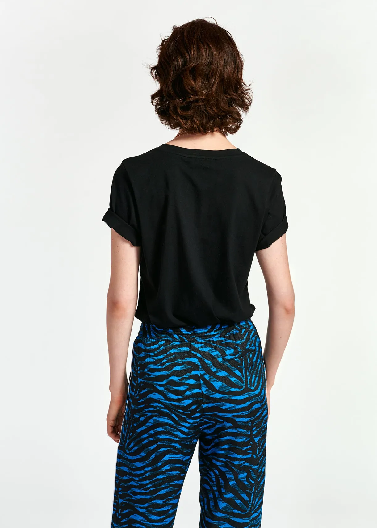 Black organic cotton t-shirt with print