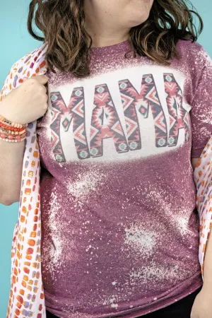 Bleached Southwestern Flair Mama Unisex Poly-Rich Blend Tee