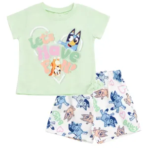 Bluey T-Shirt and Twill Shorts Outfit Set