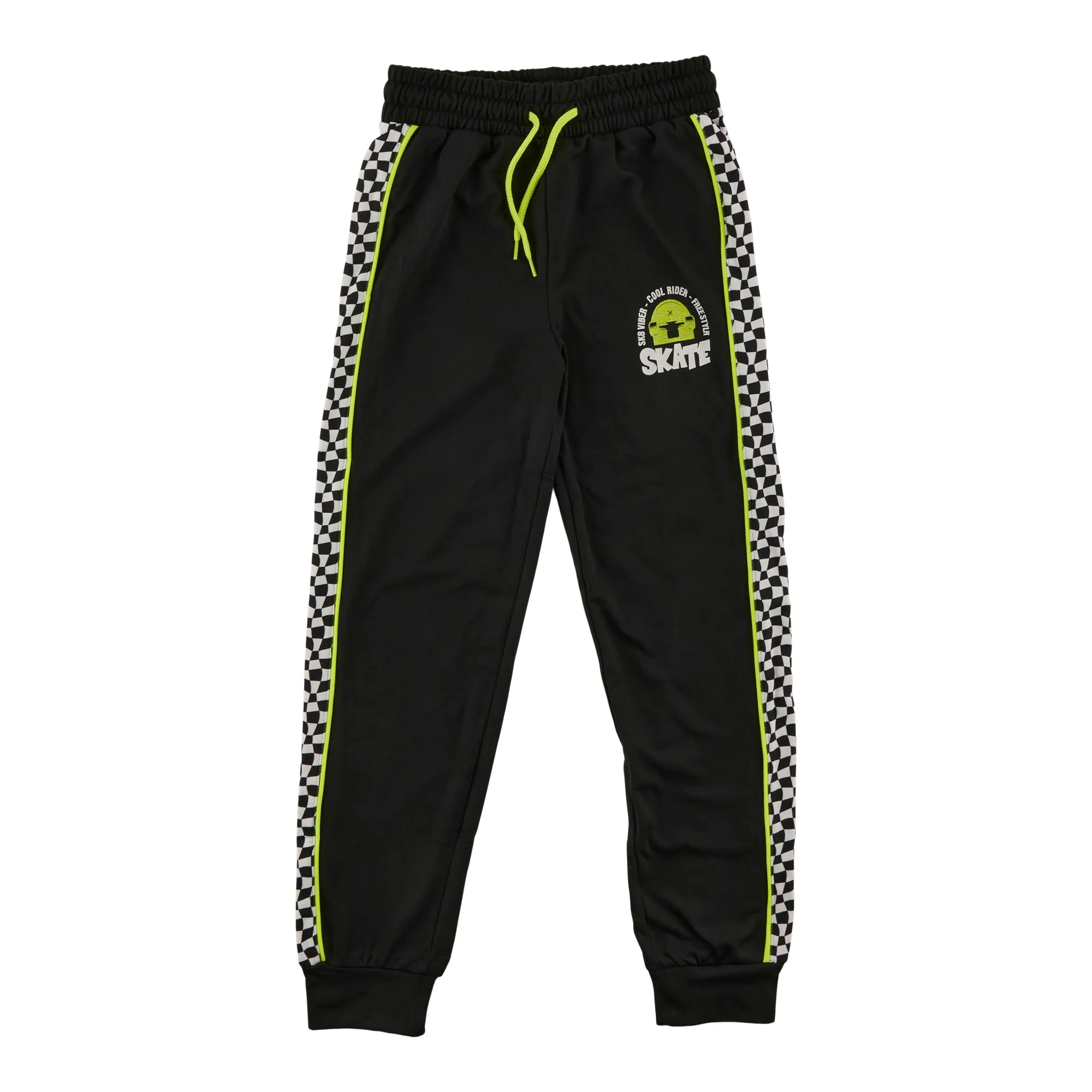 Boy's Printed Black Joggers