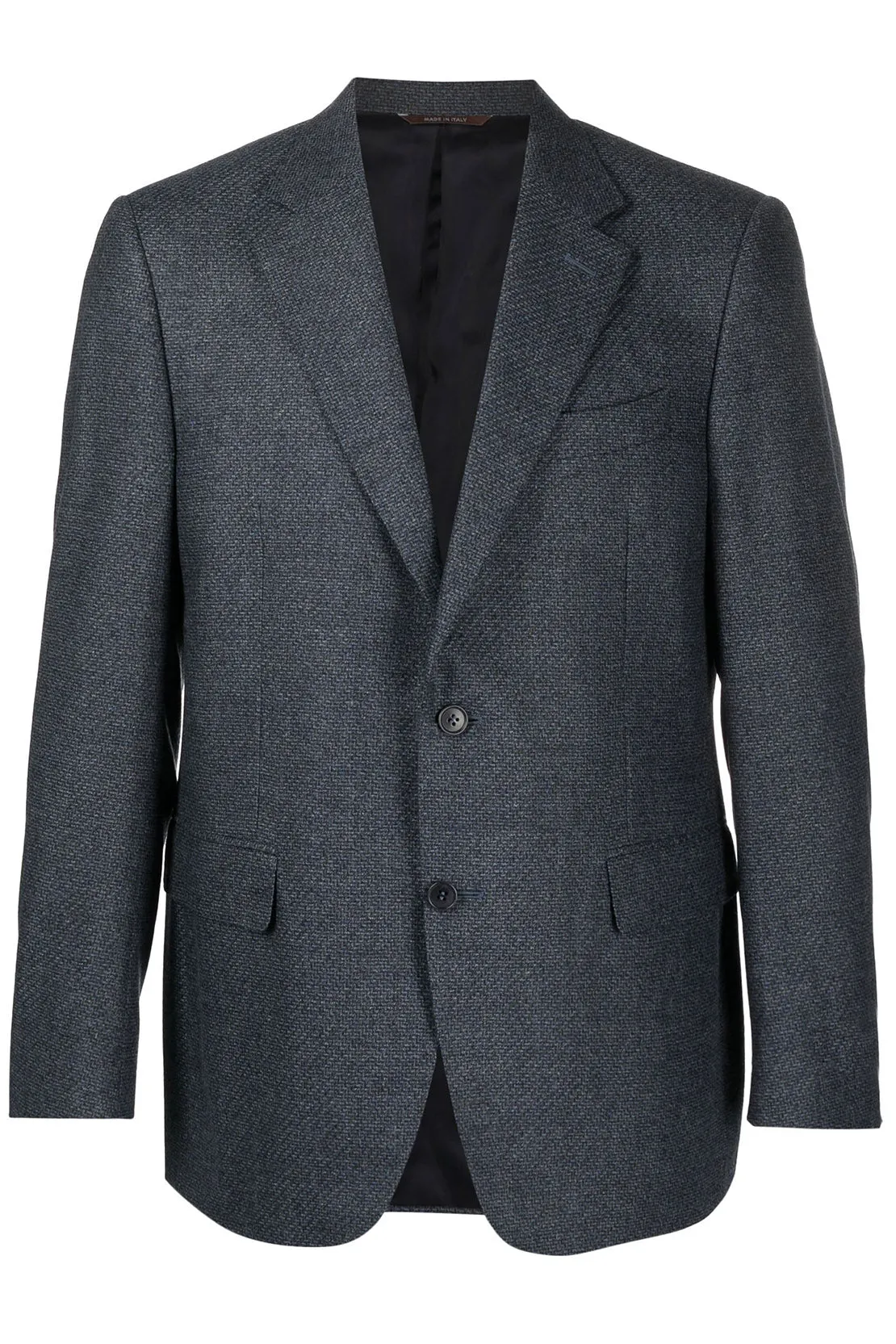 CANALI - Dark Blue 2 Button Jacket with Zig-Zag Detail Fabric 13280/7R-CU04651.301