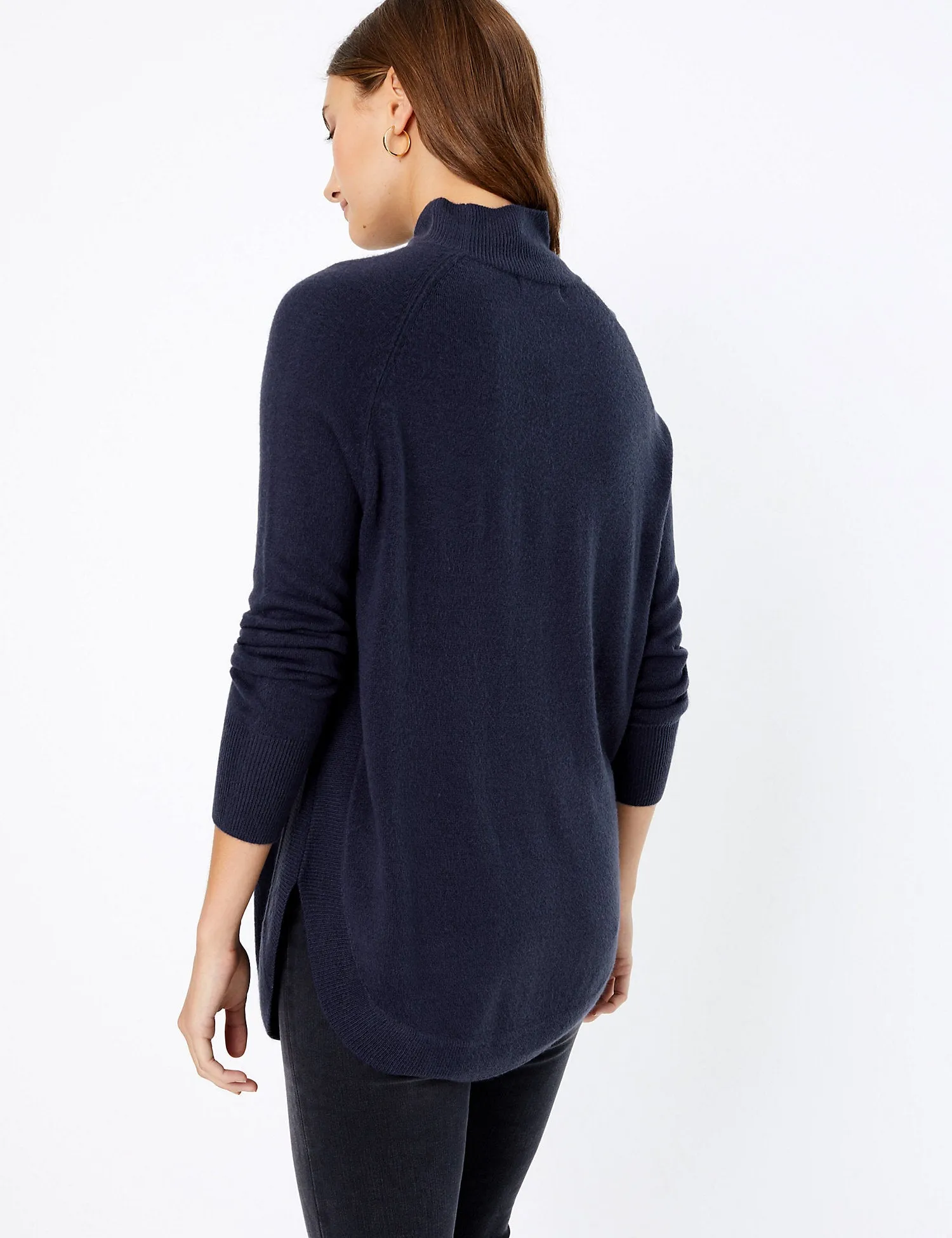 Cashmilon Curved Hem Relaxed Fit Jumper