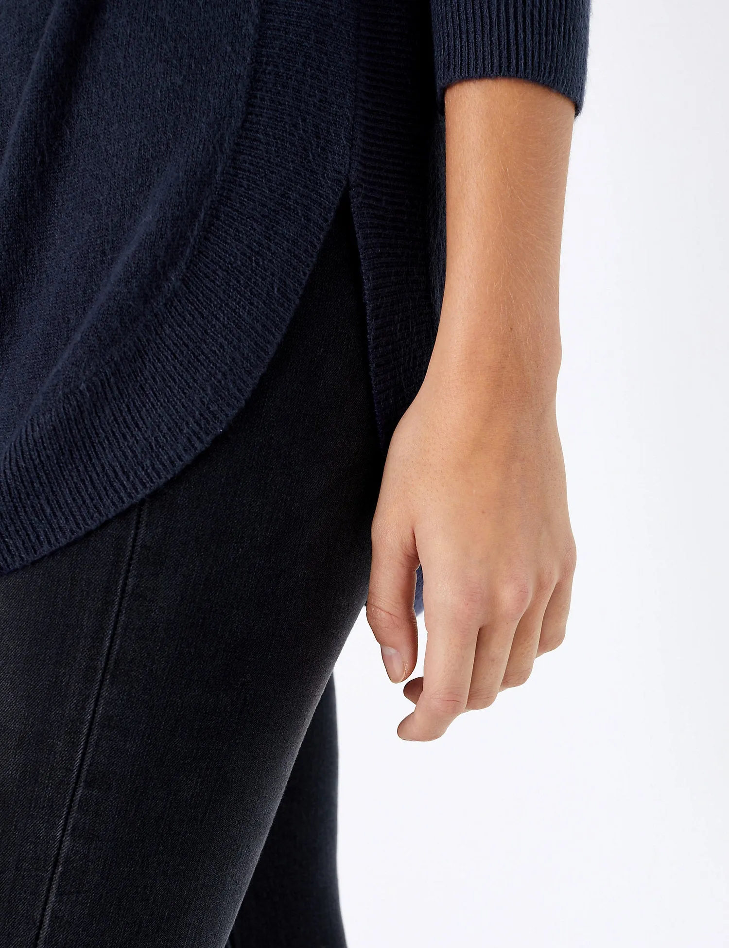 Cashmilon Curved Hem Relaxed Fit Jumper
