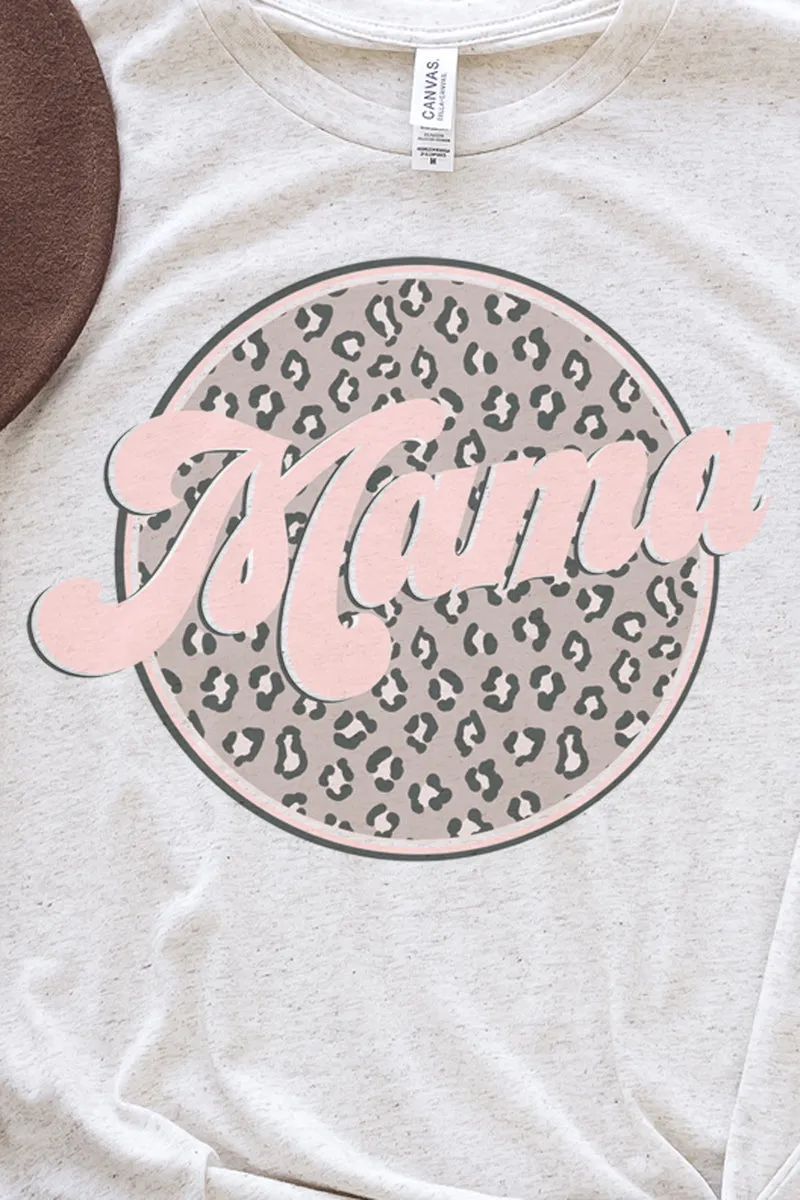 Cheetah Mama Circle Tri-Blend Short Sleeve Tee