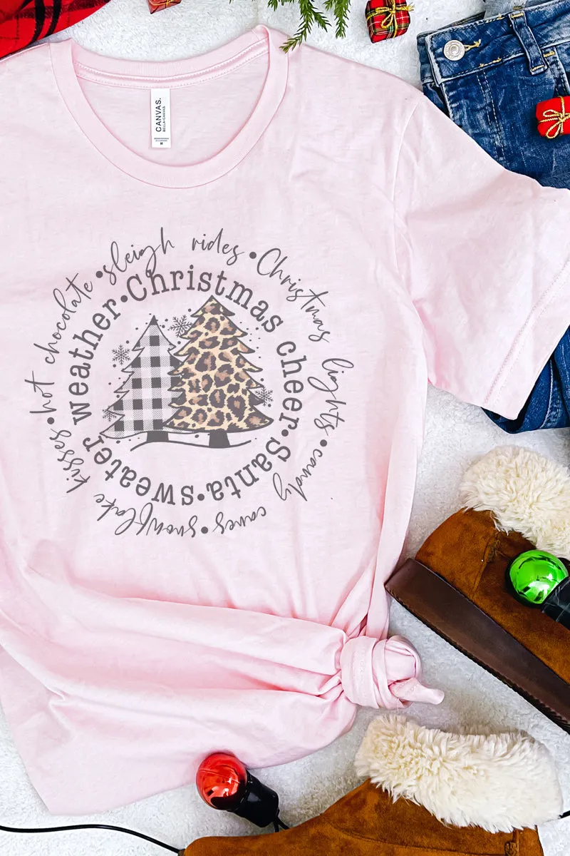 Circle Trees Christmas Cheer Tri-Blend Short Sleeve Tee