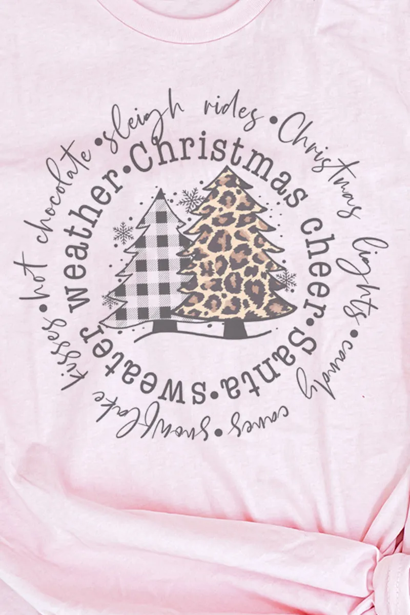 Circle Trees Christmas Cheer Tri-Blend Short Sleeve Tee