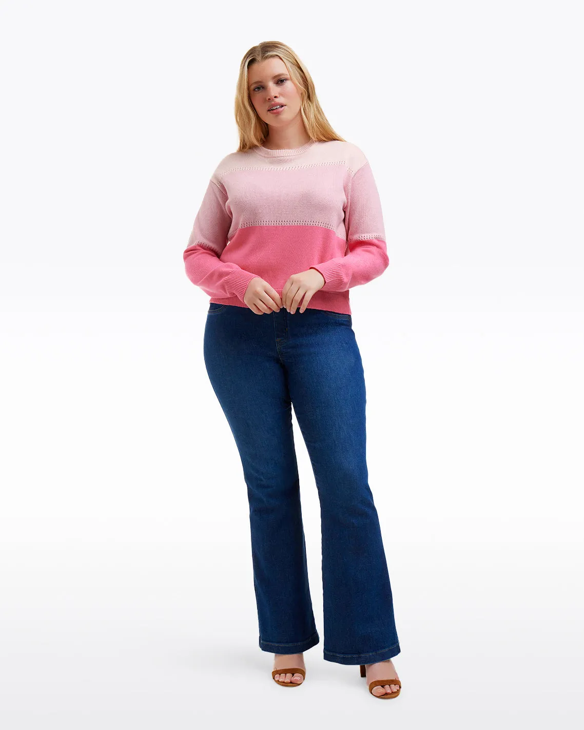 Colorblock Crewneck Sweater
