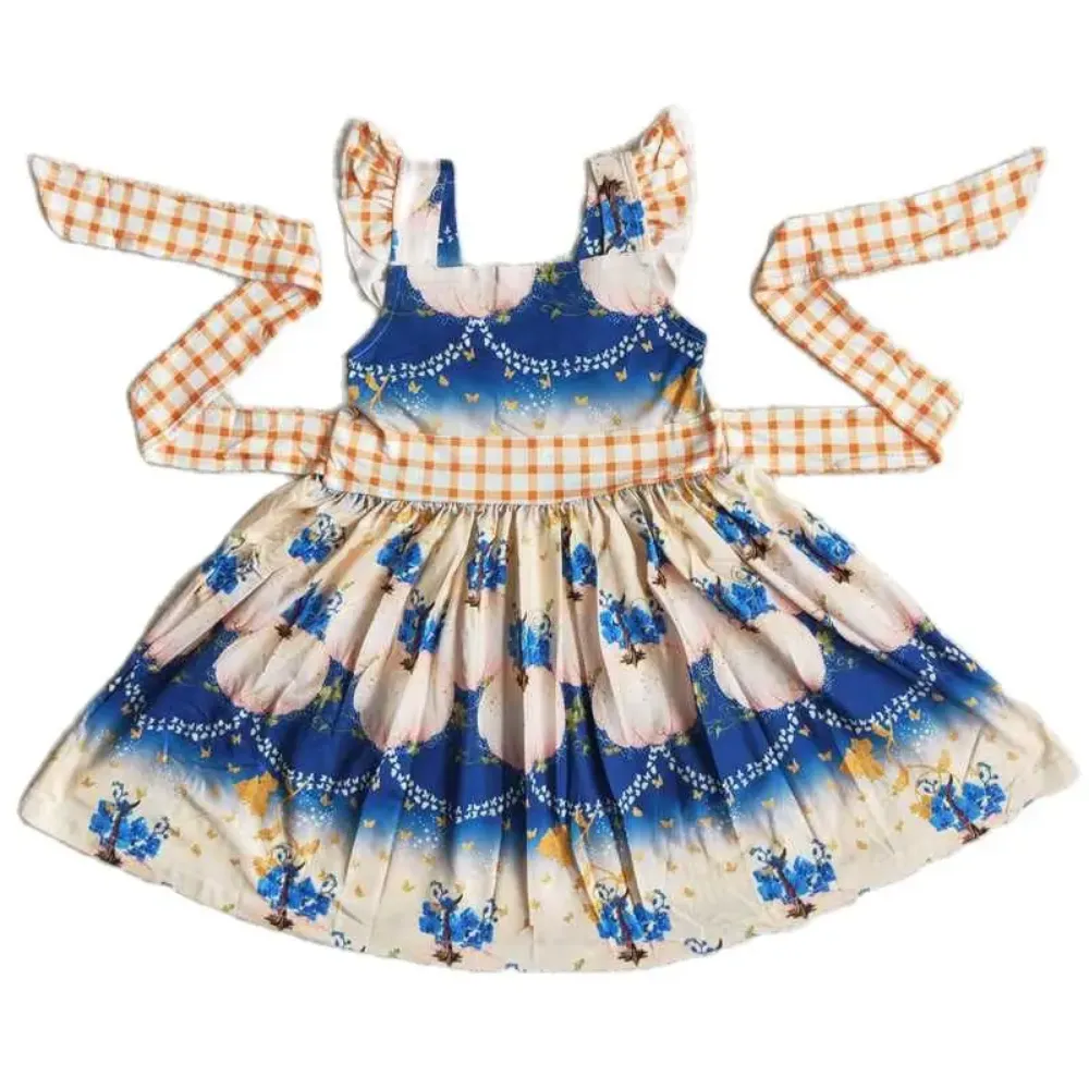 Colorful Dress Patchwork Tie Accent - Kids Clothing