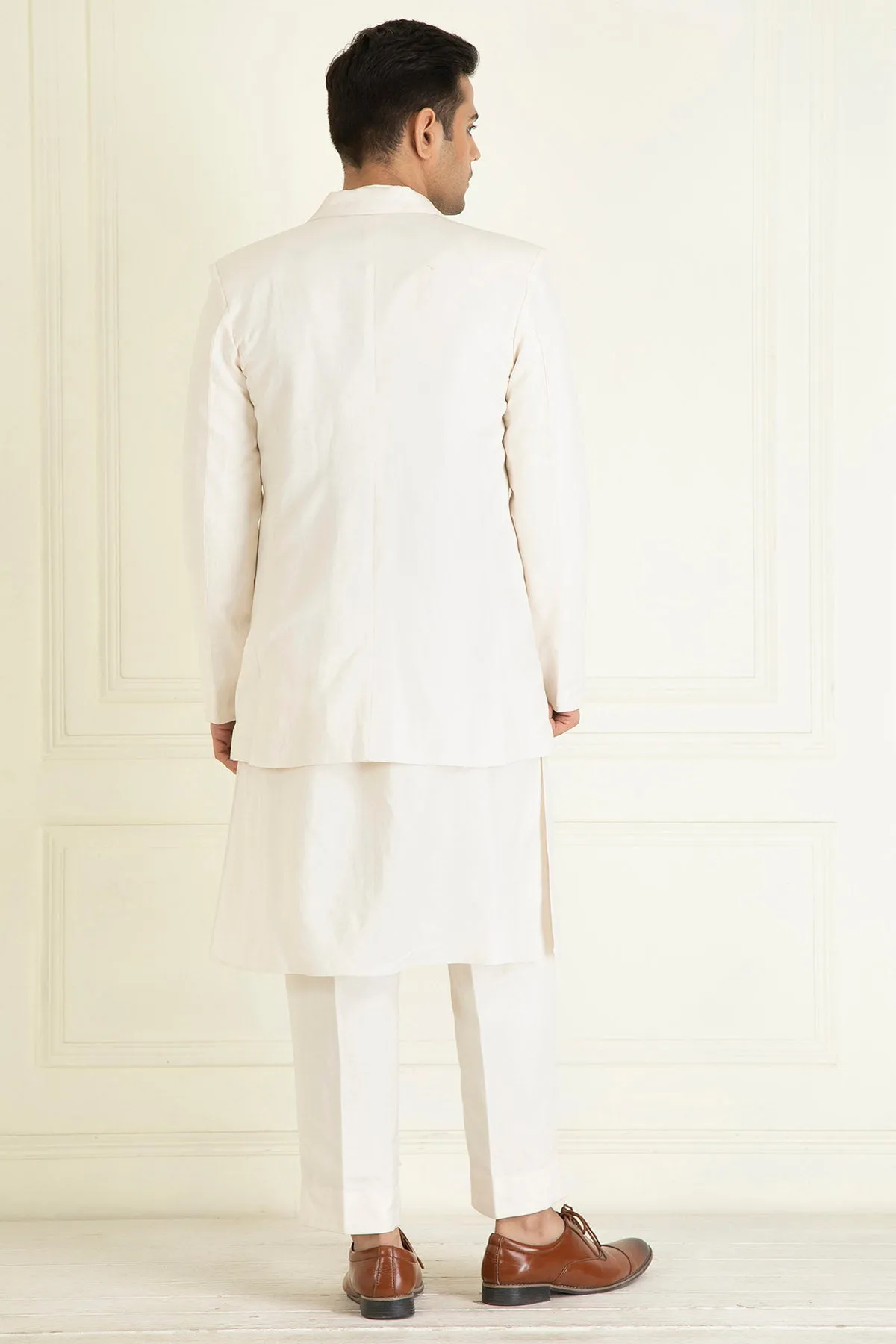 Comfort Fit Kurta & Blazer Set