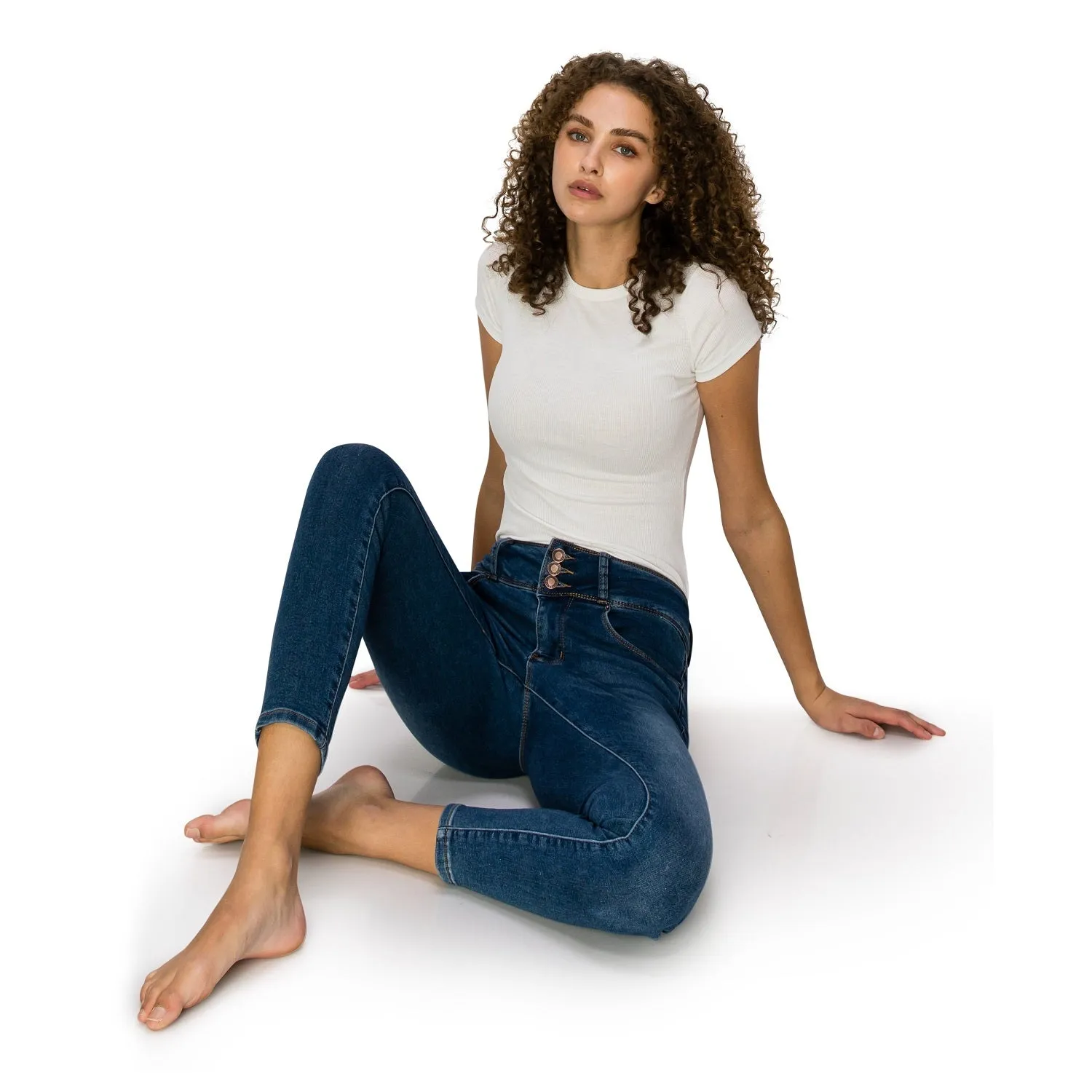 Denim Daydream Monterey Mid-Rise Ankle Skinny Jeans - Dark Wash