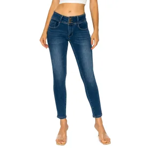 Denim Daydream Monterey Mid-Rise Ankle Skinny Jeans - Dark Wash