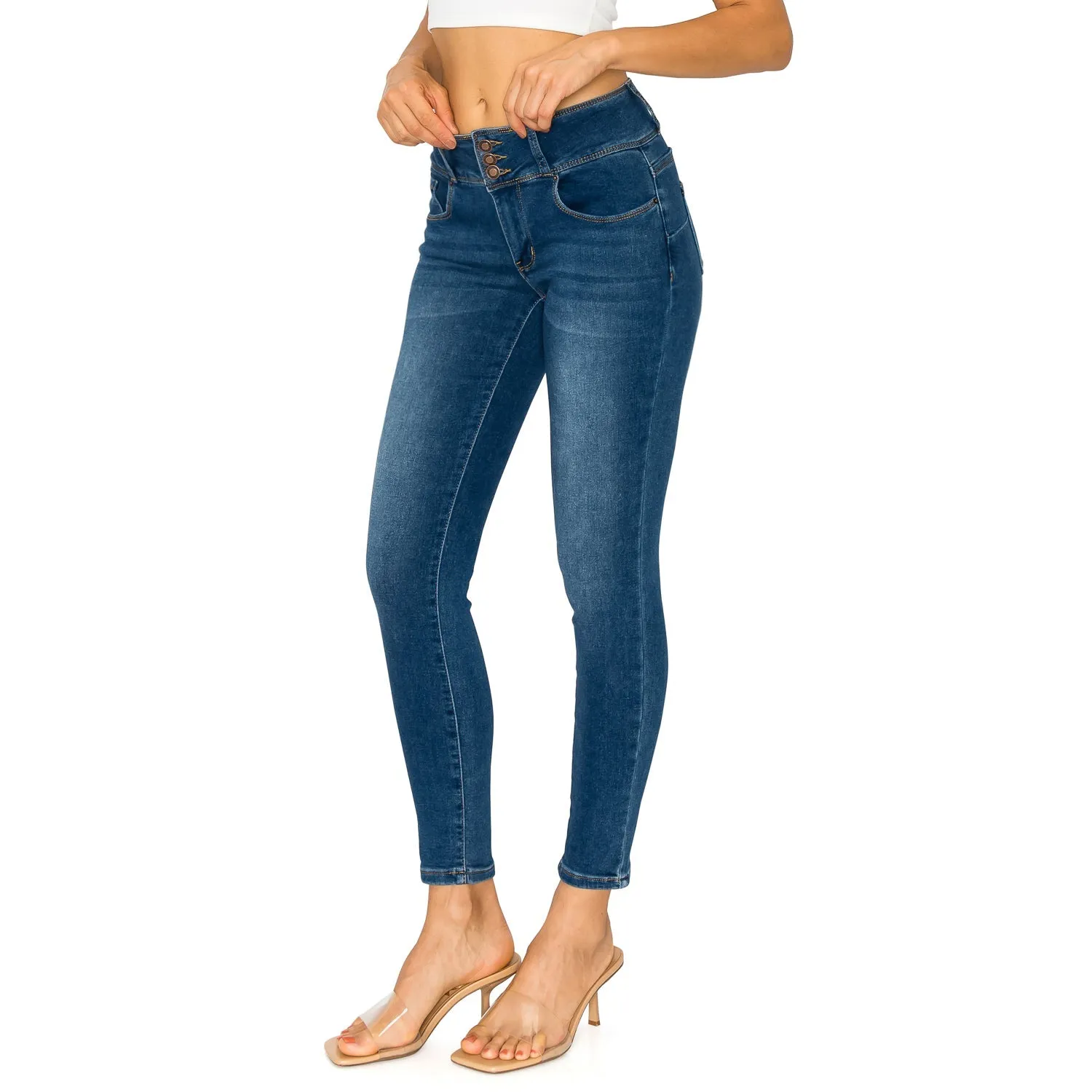 Denim Daydream Monterey Mid-Rise Ankle Skinny Jeans - Dark Wash