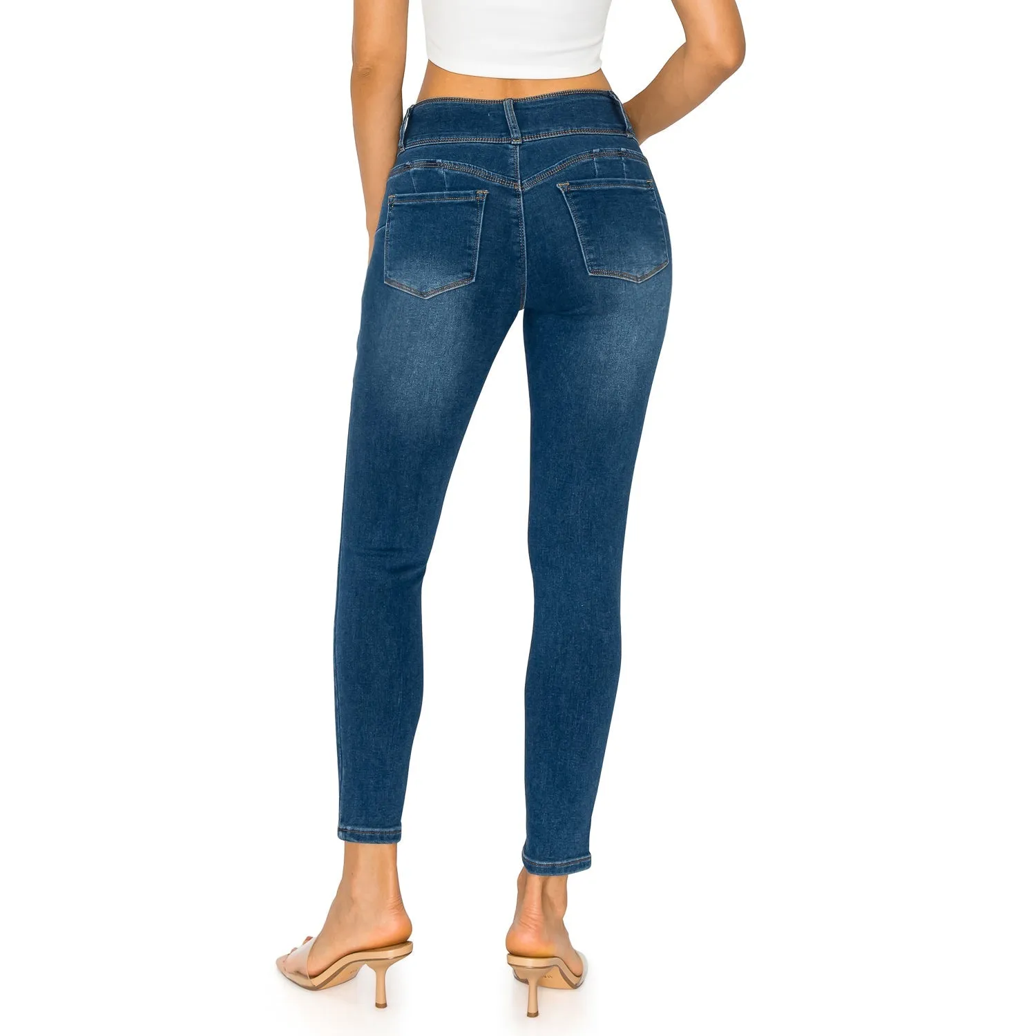 Denim Daydream Monterey Mid-Rise Ankle Skinny Jeans - Dark Wash