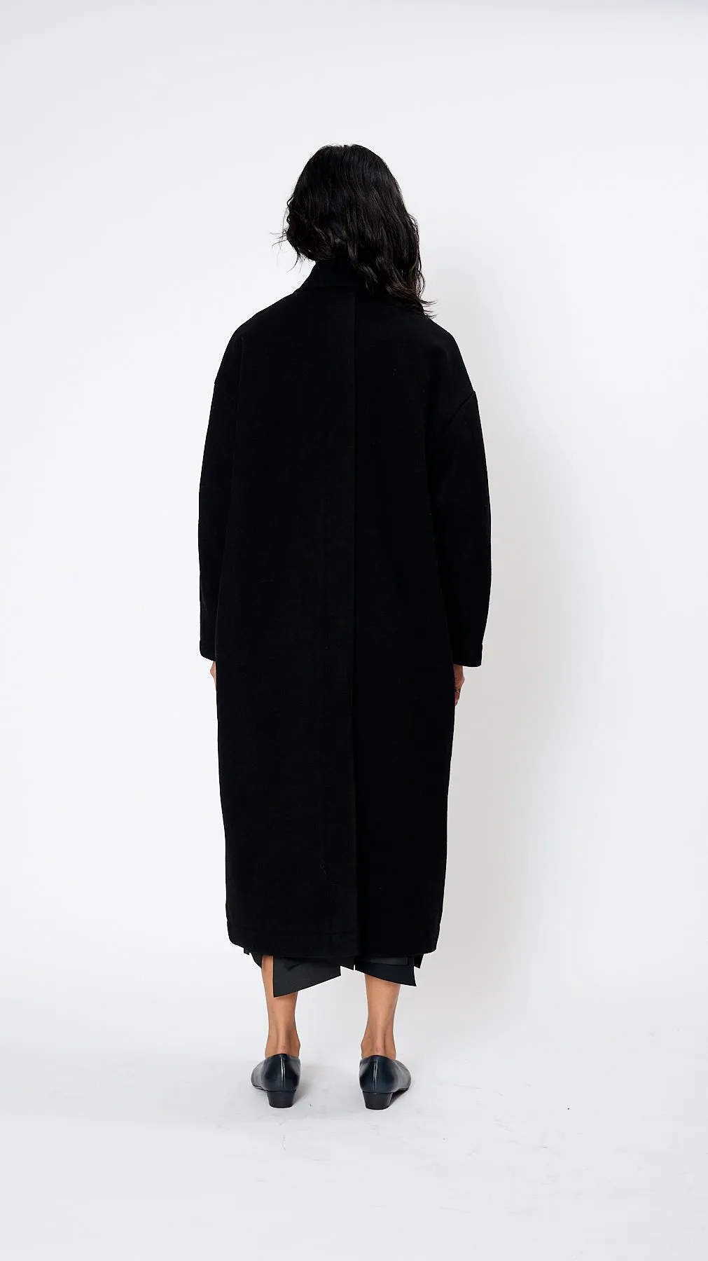 Double Breasted Coat in Black