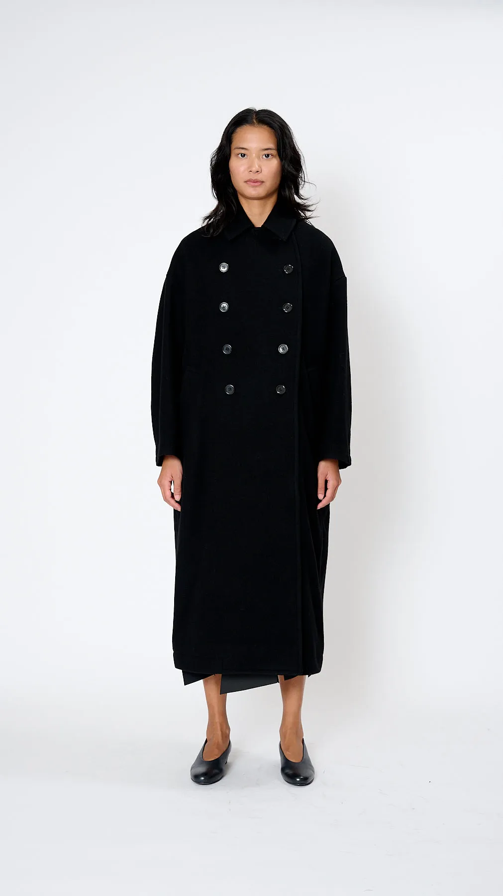 Double Breasted Coat in Black