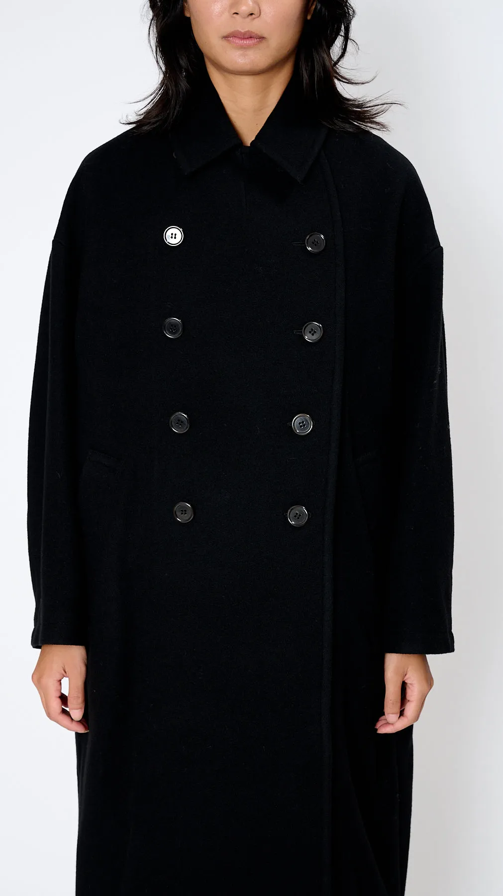 Double Breasted Coat in Black