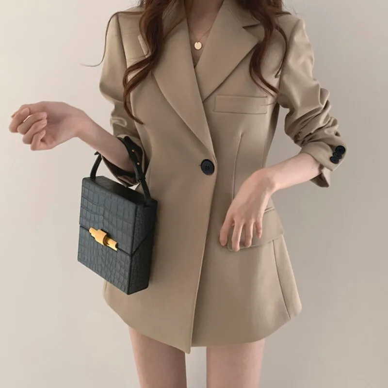 FashionSierra - Solid Color Korean Version Design Blazer