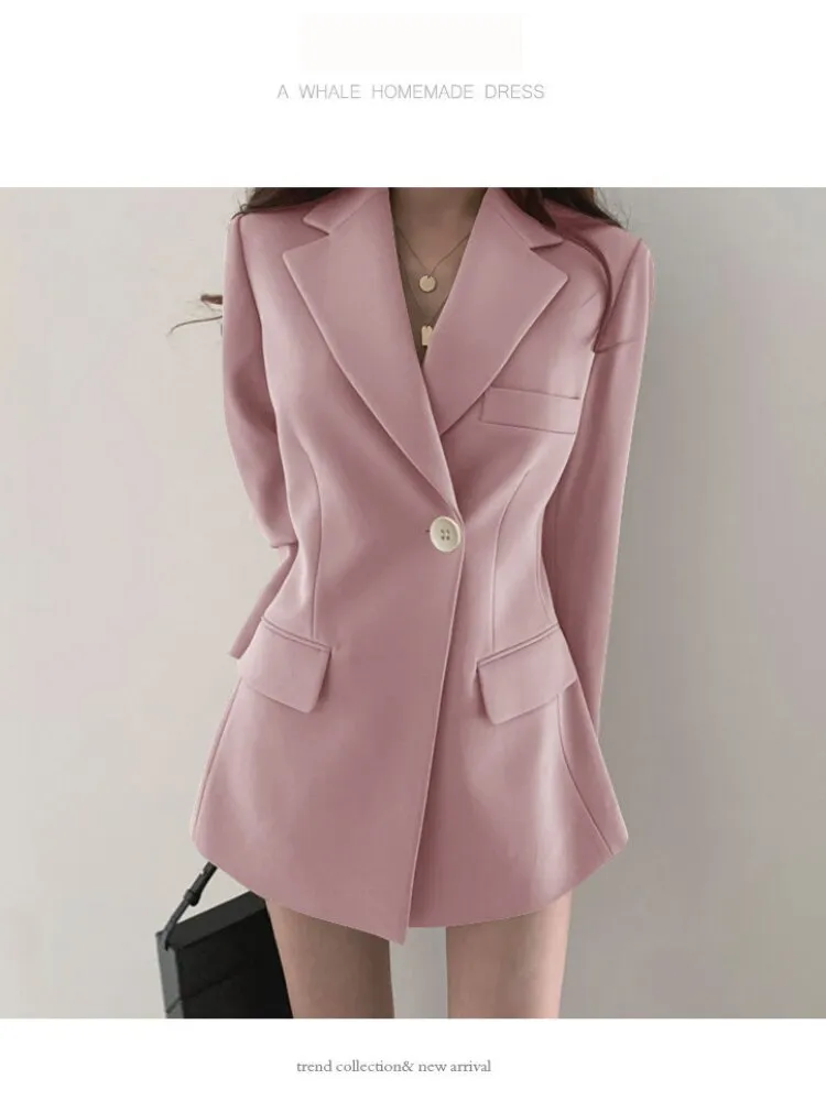 FashionSierra - Solid Color Korean Version Design Blazer